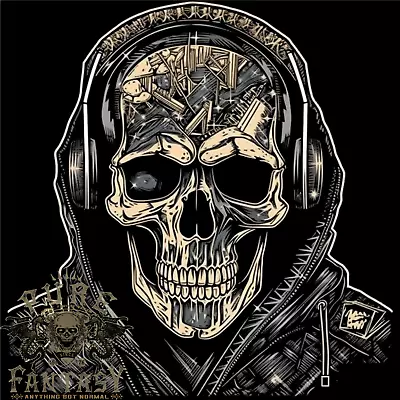 Buy Urban Skull With Headphones Mens Cotton T-Shirt Tee Top • 10.75£