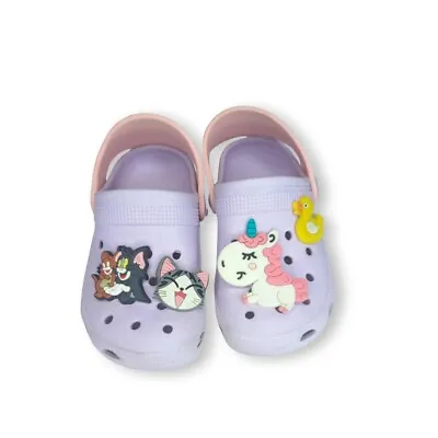 Buy Adorable Rainbow Unicorn Clogs  Slip On Sandals Shoes Girls Toddler Size 8 • 7.95£