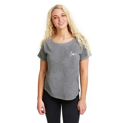 Buy Official Disney Ladies Mickey Love Script T-shirt Grey S - XL • 10.49£