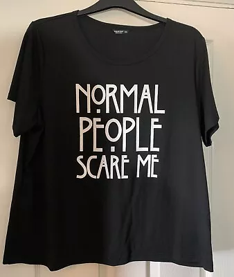 Buy *NEW* AHS American Horror Story Slogan (Normal People Scare Me) T-Shirt Size 20 • 7£