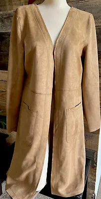 Buy SOLITAIRE Duster Jacket Faux Suede Open Cardigan/Duster/Jacket MEDIUM **NWT** • 35.67£