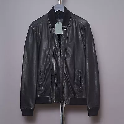 Buy ALL SAINTS PHEONIX Leather Jacket LARGE Black Mens Moto Celebrity Bomber Biker L • 239.99£