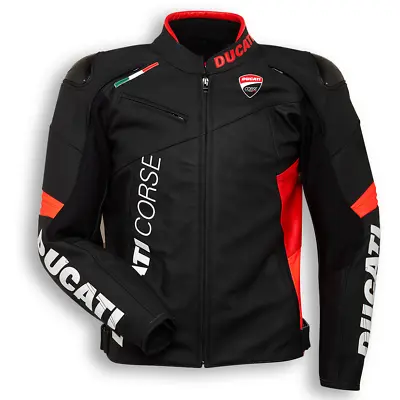 Buy 2024-STYLISH DUCATI Biker Motorbike Leather Jacket Men Motorcycle Racing Jacket • 129.99£