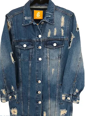 Buy  Stylish Ripped Jeans Jacket - Distressed Denim Outerwear For Trendsetters  • 15.50£