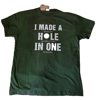 Buy  I Made A Hole In One  Funny Joke GOLF T-Shirt. NEW Label. Large. 100% Cotton • 4.49£