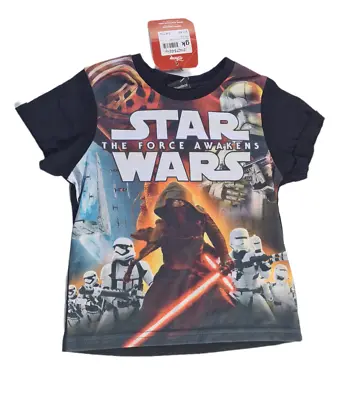 Buy Boys Star Wars Kylo Ren The Force Awakens Short Sleeve Tee T-Shirt - Black • 6.50£