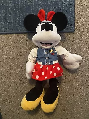 Buy Disney Baby Store Minnie Mouse Plush Rare Soft Cuddly Toy Denim Jacket • 20£