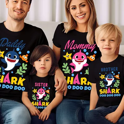 Buy Shark Family Baby Mummy Daddy Brother Sister Funny Mens Womens T-Shirts Top #UGV • 6.99£
