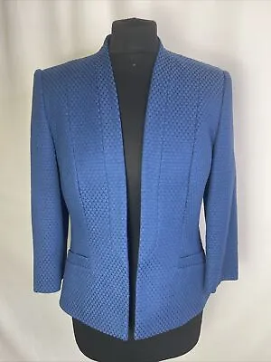Buy JACQUES VERT Women's Textured Blue Jacket Blazer Size UK10 Formal Polka Dot L631 • 14.24£