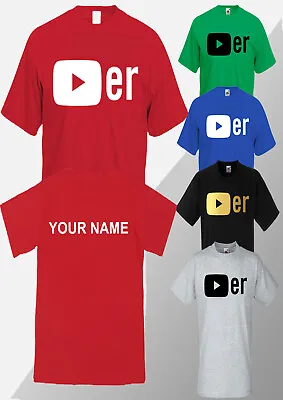 Buy Youtube Personalised T-Shirt Youtuber Channel Vlogger Top Present Merch Gift Tee • 9.99£