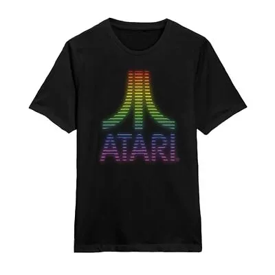 Buy Atari Coloured Logo Black Crew Neck Unisex Cotton T-Shirt - Sizes S To XXL • 17.95£