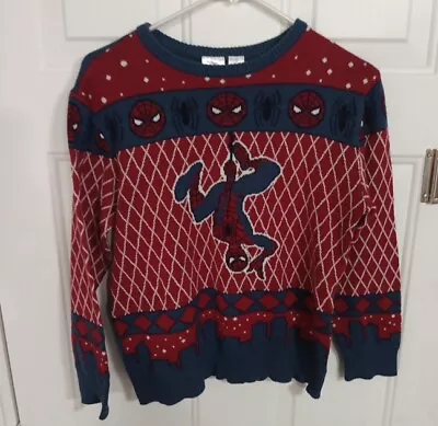 Buy Marvel Unisex Kid's Spider-Man Holiday Pullover Sweater Large Burgundy/Blue  • 11.81£
