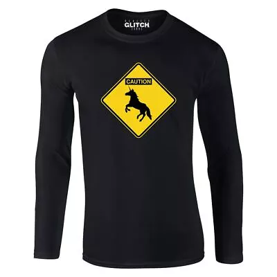 Buy Caution Unicorns Sign Mens T-Shirt - Long Sleeve  Warning Joke Funny Magical • 15.99£