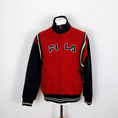 Buy Vintage Fila Thermore Spell Out Logo Wool Blend Varsity Jacket - Size M • 37.99£