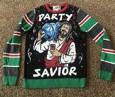 Buy Ugly Christmas Party Sweater Unisex Jesus Party Savior Long Sleeve Size Small • 27.86£