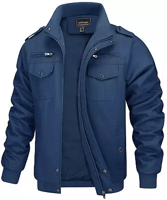 Buy Mens Training Tactical Jacket Casual Cotton Bomber Coat Firm Sturdy Cargo Jacket • 47.98£