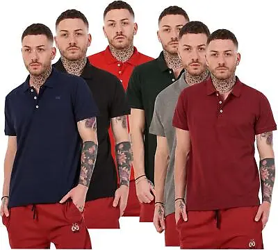 Buy Mens Plain Solid Polo Cotton T-Shirts Regular Fit Casual Formal Shirt Top M-XXL • 7.99£
