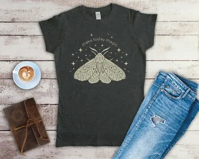 Buy Make Today Magic Celestial Moth Ladies Fitted T Shirt Sizes Small-2XL • 11.24£
