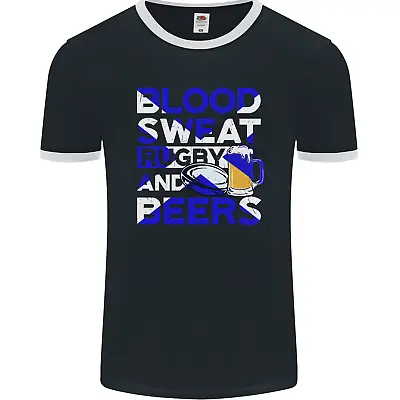 Buy Blood Sweat Rugby And Beers Scotland Funny Mens Ringer T-Shirt FotL • 11.99£