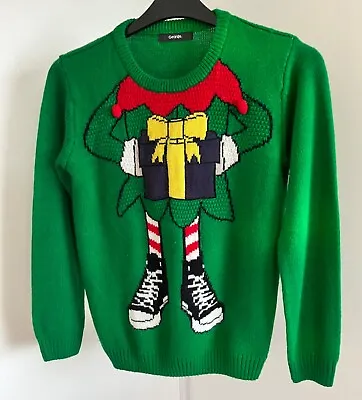 Buy Age 12-13 Years 38” Christmas Jumper Green Mix Unisex • 1.99£