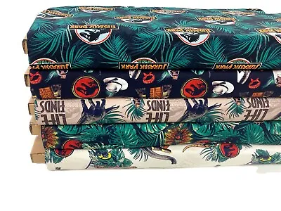 Buy Jurassic Park Cotton Fabric Dinosaur Licensed Jungle Patchwork Craft Material • 3.60£