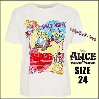 Buy George Disney Alice In Wonderland Ladies Size 24 T-Shirt Vintage Retro Style NEW • 12.99£