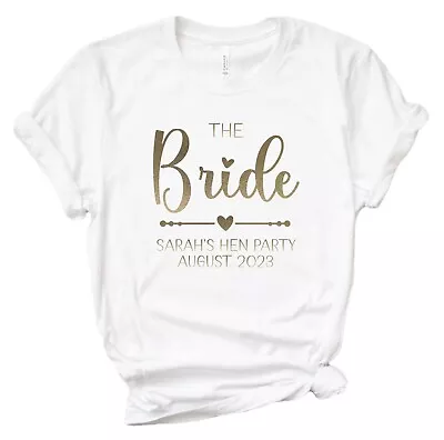 Buy TEAM BRIDE Personalised Name Gold Bachelorette Hen Do Bridal Party T-Shirts • 20.70£