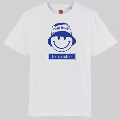 Buy One Love Smiley White Organic Cotton T-shirt For Fans Of Leicester City Gift • 22.99£