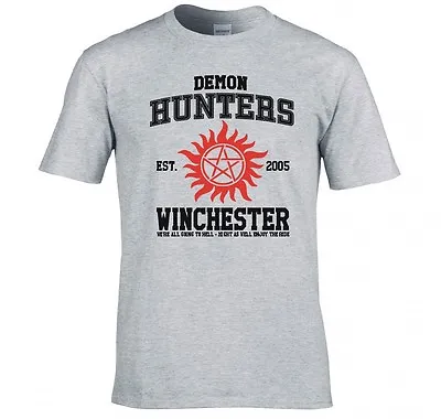 Buy Supernatural  Demon Hunters College Logo  T Shirt New • 12.99£