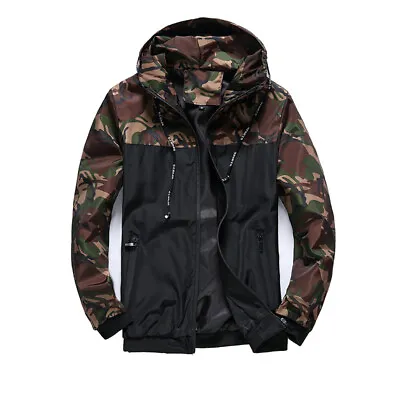 Buy Plus Size Mens Camo Windproof Waterproof Coat Hooded Zipper Jacket Outwear • 14.98£