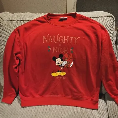 Buy Mickey Mouse Mens Unisex Disney Christmas Jumper Sweatshirt Size Large • 7£