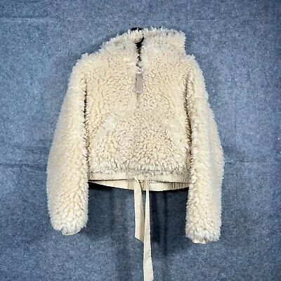Buy Pull And Bear Hoodie Womens Size M Fluffy Borg Cropped Jacket  • 22.99£