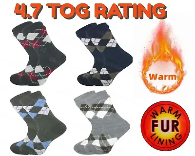 Buy Mens Thermal Socks 4.7 Tog Fleece Sherpa Lining Slipper Gripper Bed Lounge 6-11 • 6.85£