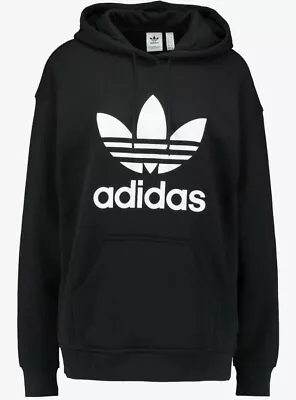 Buy Womens Adidas Trefoil Retro Style Black Hoodie - XS, S, M, L, XL  CLEARANCE • 14.99£