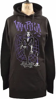 Buy Womens Long Hoodie Dress Vampira Gothic Purple Spider Web Horror Halloween S-xl  • 34.50£