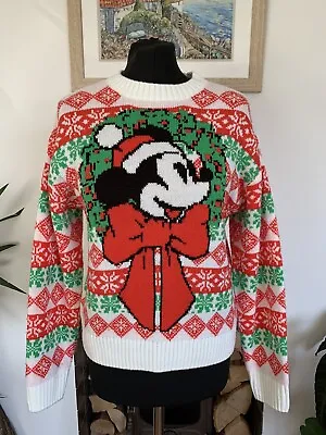 Buy Rare Mickey Mouse Disney Christmas JUMPER H&M Divided - UK Small - Pullover • 32.99£