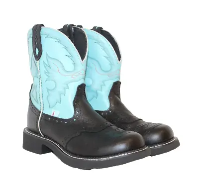 Buy Justin Gypsy Womens Western Cowboy Boots Sz 10 B MidCalf Black & Turquoise L9905 • 60.30£