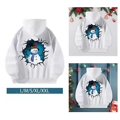 Buy Womens Hoodie Sweatshirt Christmas Snowman Activewear Simple Trendy Pullover • 14.54£