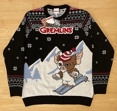 Buy Large 42  Inch Chest Gremlins Gizmo Skiing Christmas Sweater Jumper Xmas Mogwai • 49.99£