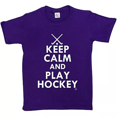 Buy 1Tee Kids Girls Keep Calm And Play Hockey T-Shirt • 5.99£