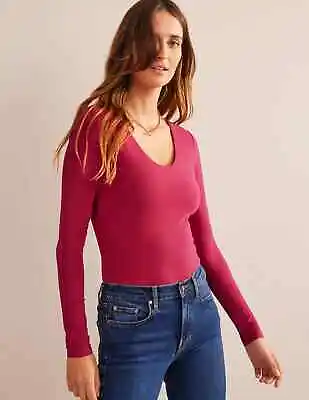 Buy BODEN Double Layer Scoop Neck Top Warm Cranberry T1319 SIZE UK 14 BRAND NEW T10 • 16.99£