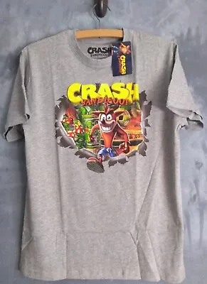 Buy Mens Crash Bandicoot Primark Grey Short Sleeve T-Shirt Small 36 Chest New • 9.99£
