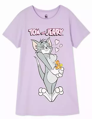 Buy Ladies TOM & JERRY Nightshirt Woman 12-24 Summer T-Shirt Nightie Pyjamas Primark • 14.99£