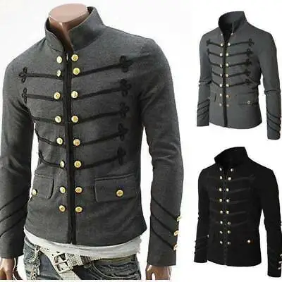 Buy Steampunk Jacket Rock Victorian Gothic Frock Coat Uniform Mens Military Stylish. • 20.27£