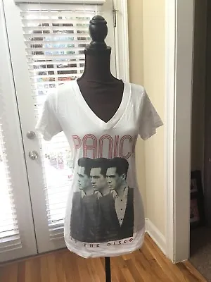 Buy Panic At The Disco Band Merch Women EUC Brendon Urie Size L Tee Shirt • 64.41£