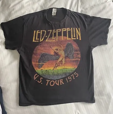 Buy Vintage Led Zeppelin T-shirt, U.S. Tour 1975, Size XL • 37.99£
