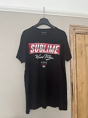 Buy Men’s T Shirt Size L  Primark Black ‘Sublime Wave Valley’ T Shirt • 4£