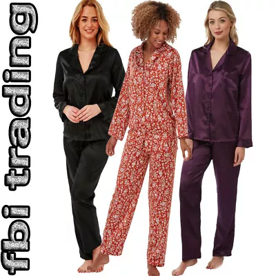 Buy Ladies Pyjamas Satin Silky  Nighties Nightwear WomenS  PJS LOUNGEWEAR   • 11.99£