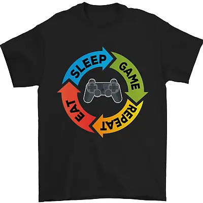 Buy Gaming Eat Sleep Game Repeat Gamer Mens T-Shirt 100% Cotton • 8.49£