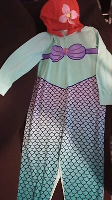 Buy Disney Ariel Little Mermaid Hooded Pajamas/Costume Womens X-large One Piece • 9.65£